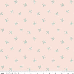 Sweet Cotton Tales Bows Flannel in Blush