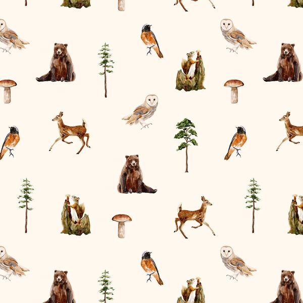 Wild Fauna in Cream