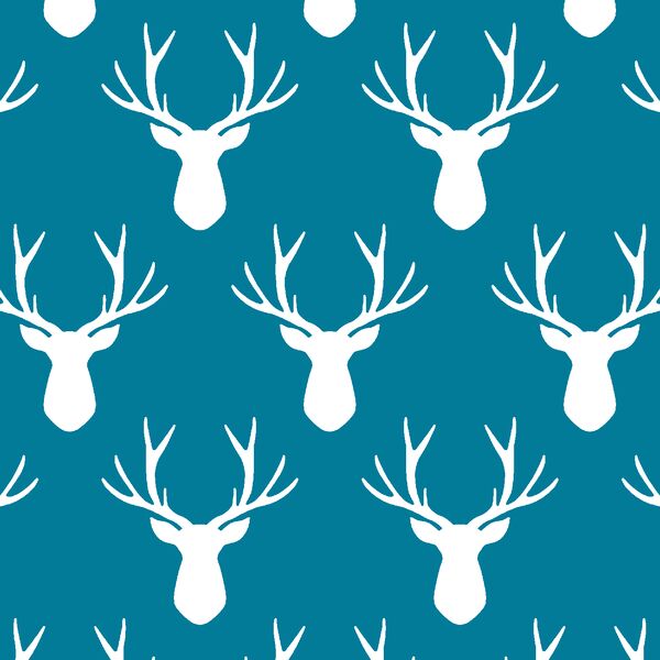 Stag Silhouette in Peacock