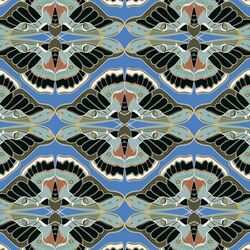 Mirrored Butterflies in Azure Blue