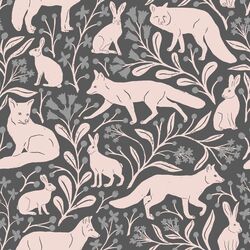 Foxes and Hares in Dark Gray