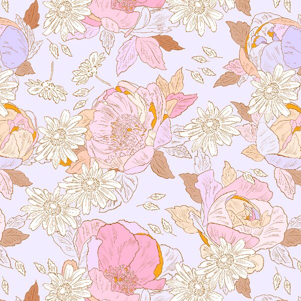 Dream Floral in Light Periwinkle