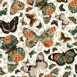 Autumn Butterfly in Soft Taupe on White Leopard