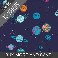 Planetary Parade Flannel in Fun - 15 Yard Bolt
