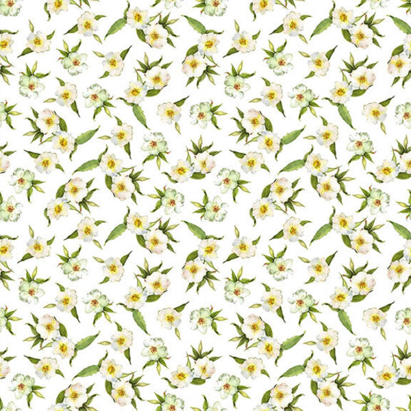 Small Floral in White