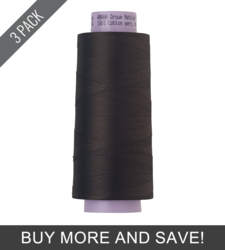 Very Dark Brown (9150-1002) - Silk Finish Cotton 50wt - 2000 Yards (3 Pack)