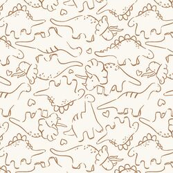 Jurassic Friends in Cashew Brown on Bone