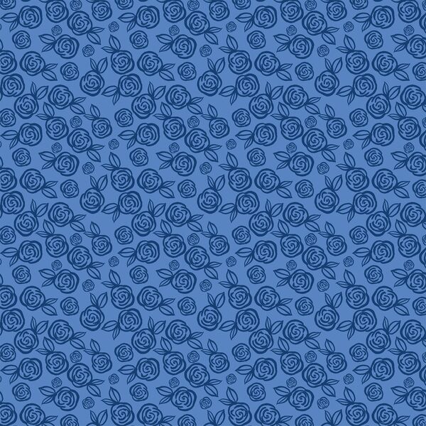 Little Tea Roses in Deep Cornflower