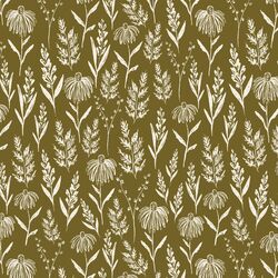 Perennials in Cream on Olive
