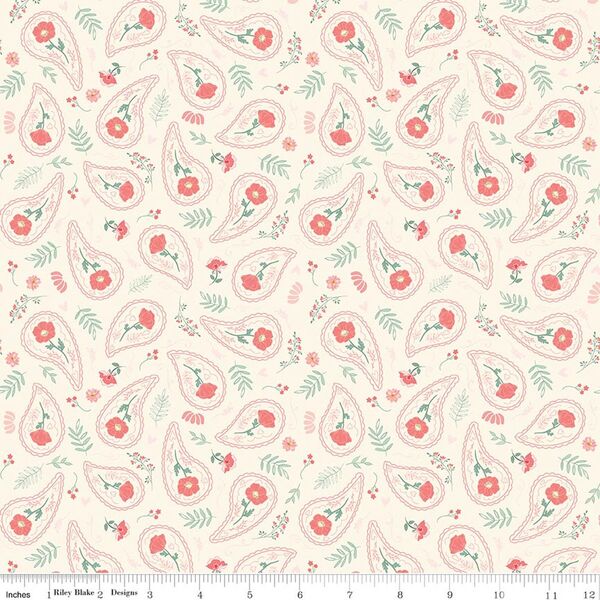 Floral Swirls in Vintage White