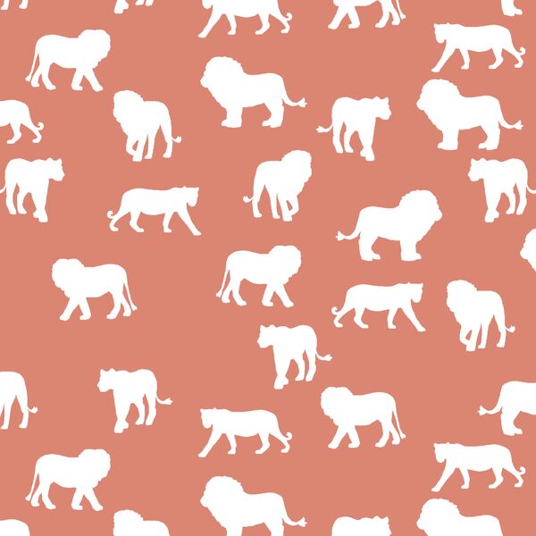 Lion Silhouette in Desert Rose