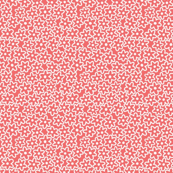 Flower Doodle in Rouge