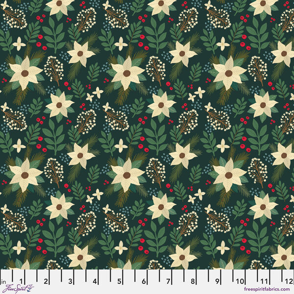 Winter Floral in Green