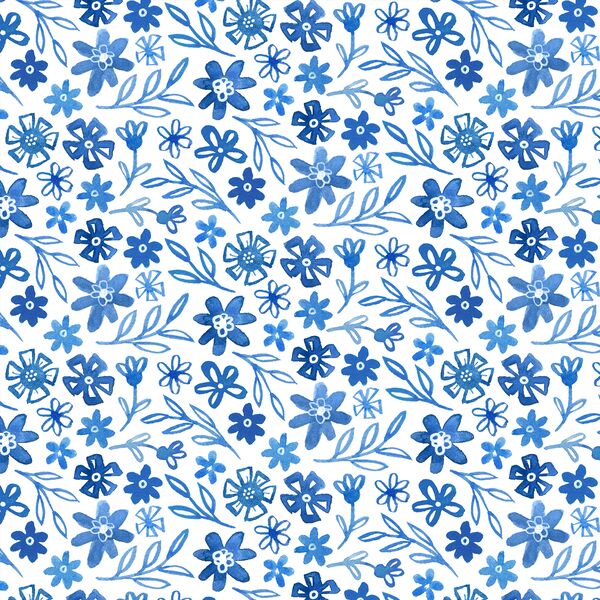 Large Posies in Azure