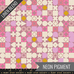 Blocked Linen in Lilac Neon