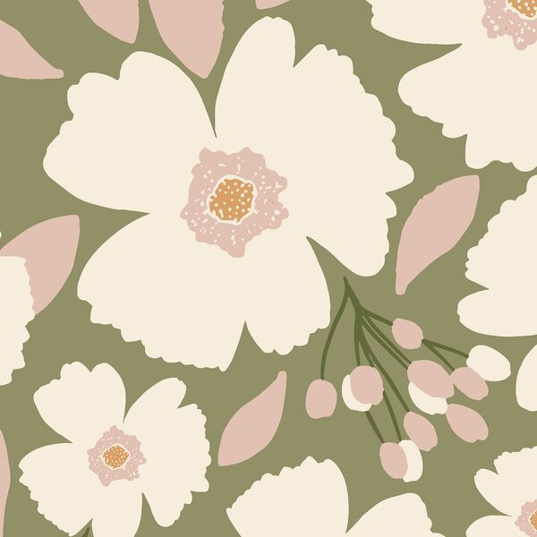Large Easter Blossoms in Sage Green