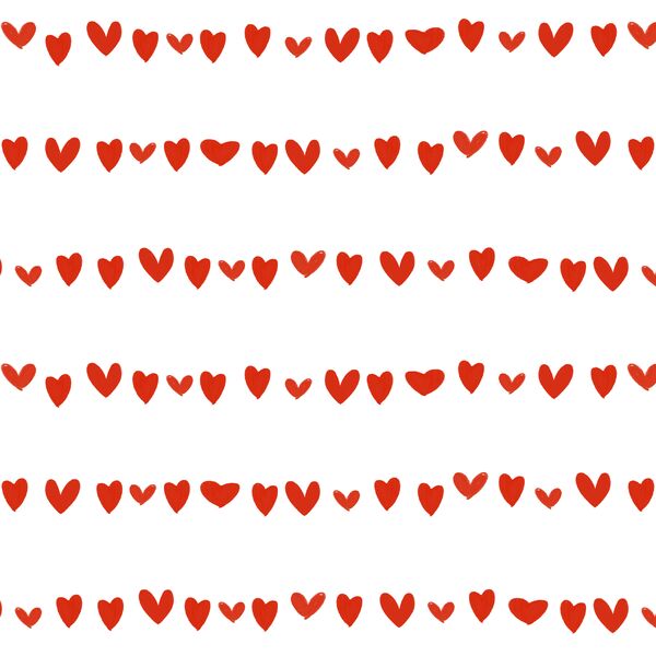 Large Striped Hearts in White