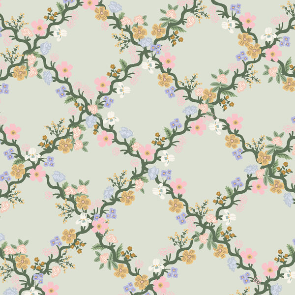 Floral Trellis in Green