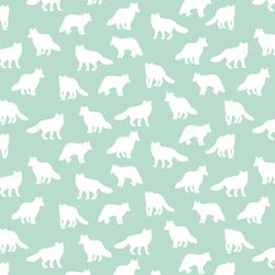 Little Fox Silhouette in Mint