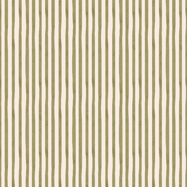 Pinstripe in Olive on Alabaster