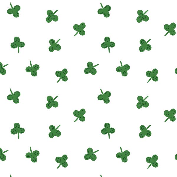 Scattered Clover in White