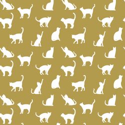Cat Silhouette in Gold