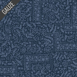 Wildflower Corner Double Gauze in Blue