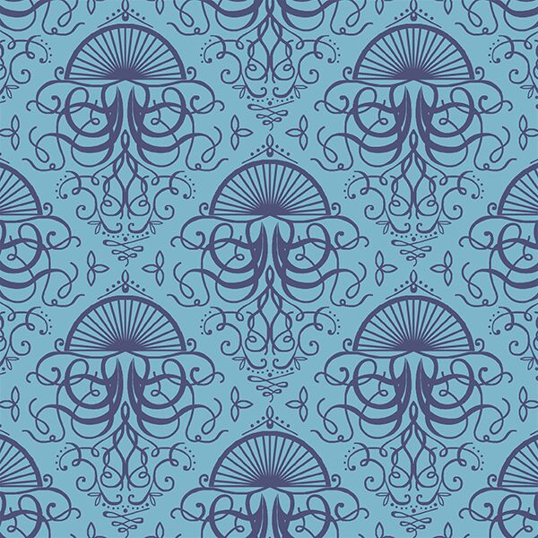 Jellyfish Bloom in Surf and Indigo