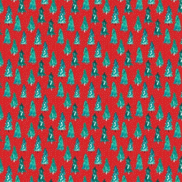Small Snowy Pine in Holly Red