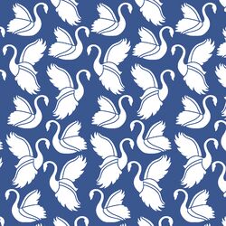 Swan Silhouette in Blue Jay