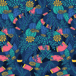 Snakes Underfoot in Blue