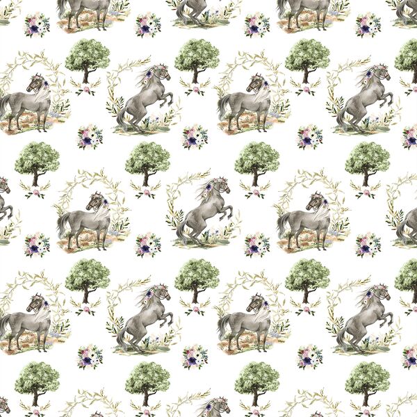 Small Royal Horses in Garden