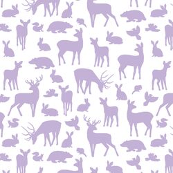 Forest Friends in Lilac on White