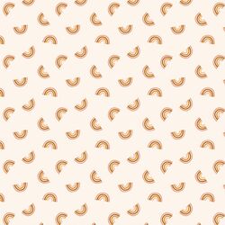 Small Tossed Retro Rainbows in Rose Gold