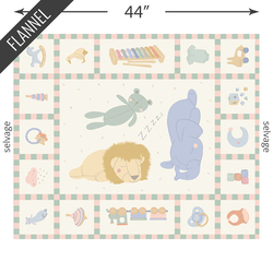 Nap Time Pals Panel Flannel in Multi