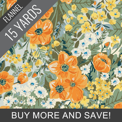 Golden Days Flannel in Garden - 15 Yard Bolt