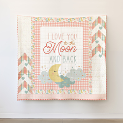 Love You to the Moon Quilt Kit in Coral