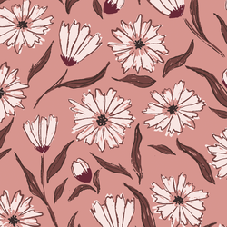 Evening Flowers in Berry Pink