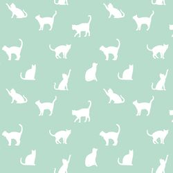 Cat Silhouette in Mint