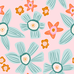 Large Beachy Blooms in Plumeria Pink