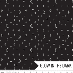 Stars and Moons in Black Glow in the Dark