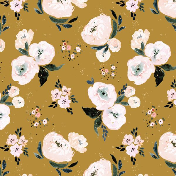 Janice Floral in Vintage Mustard