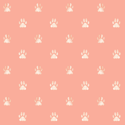 Watercolor Paw Prints in Peachy Keen