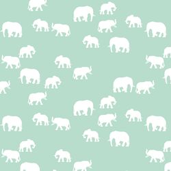 Elephant Silhouette in Mint
