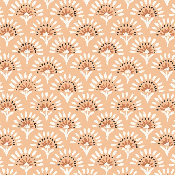 Flower Fan in Apricot