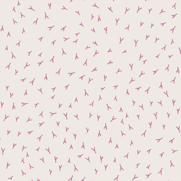 Tracks in Raspberry on Warm White