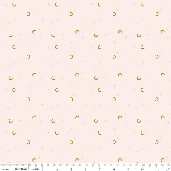 Moon and Stars in Champagne Pink Sparkle