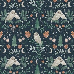 Hibernating Owl in Twilight Blue