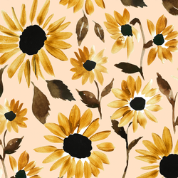 Blooming Sunflowers in Glowing