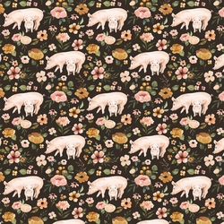 Little Floral Pigs in Umber